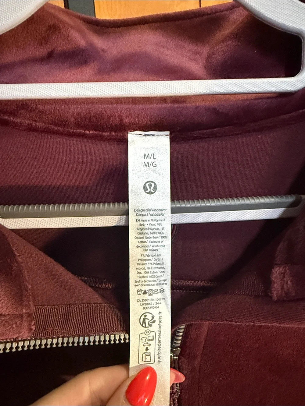 Lululemon Scuba Oversized Funnel Neck Velvet Garnet M/L NWT